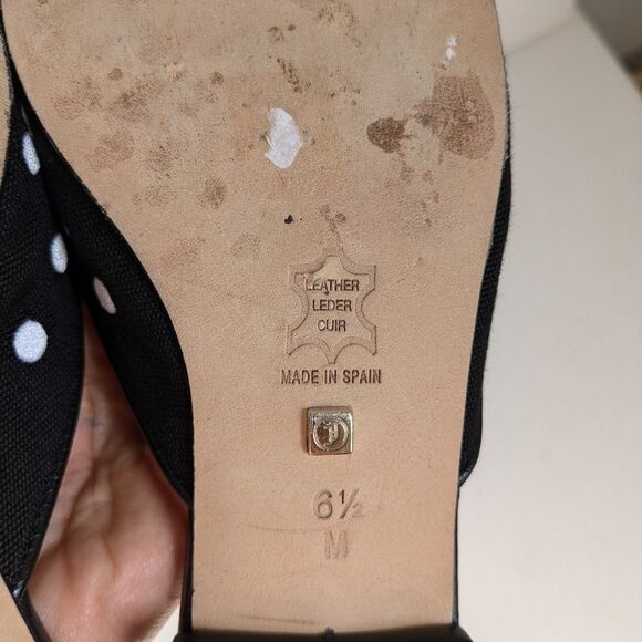 Jon Josef Black Polka Dot Slip On Mules Women's Size 6.5 - Picture 8 of 8